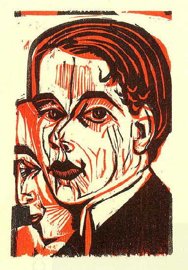 Ernst Ludwig Kirchner Man's head - Selfportrait